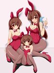  animal_ears beni-bana bow bowtie breasts brown_eyes brown_hair bunny_ears bunny_tail bunnysuit cameltoe clannad cleavage detached_collar furukawa_nagisa furukawa_sanae high_heels highres kneeling long_hair mature medium_breasts mother_and_daughter multiple_girls okazaki_ushio pantyhose ponytail short_hair tail wrist_cuffs 