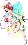  alternate_costume bare_shoulders black_panties bottomless fumihiro hairband heart highres komeiji_satori lingerie no_bra no_pants no_shoes panties pink_hair red_eyes short_hair smile socks solo third_eye touhou underwear 