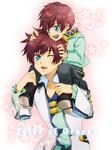  aipheion asbel_lhant blue_eyes brown_hair carrying child copyright_name dual_persona male_focus multiple_boys one_eye_closed shoulder_carry smile tales_of_(series) tales_of_graces time_paradox 