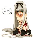  amputee bad_id blood domotolain green_eyes guro hard_translated injury long_hair severed_hand thighhighs translated very_long_hair 