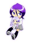  2girls black_hair bleach bleach:_zanpakutou_ibun_hen chibi highres kuchiki_rukia multiple_girls silverytears sode_no_shirayuki white_hair zanpakuto_spirit 