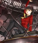  amagi_yukiko ascot hairband pantyhose persona persona_4 school_uniform sinzire sitting solo 