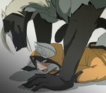  animal animal_ears arc_system_works blazblue blush canine cat cat_ears cat_tail couple duo feline from_behind furry gay interspecies jubei jubei_(blazblue) lying male mammal muscle on_front open_mouth raised_tail red_eyes side_view size_difference suggestive tail valkenhayn_r._hellsing valkenhayn_r_hellsing werewolf wolf yaoi 