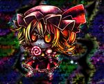  :x acid_trip candy chibi facial_mark flandre_scarlet food highres horror_(theme) lollipop ninomae solo touhou 