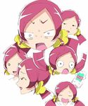  chypre_(heartcatch_precure!) creature expressions hanasaki_tsubomi heartcatch_precure! multiple_persona owarine_miku pink_eyes pink_hair precure white_background 