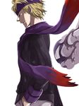  blonde_hair eyes_closed gastly ghost gym_leader male male_focus matsuba_(pokemon) nintendo pokemon scarf short_hair 