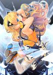  animal_ears bad_id bad_pixiv_id blonde_hair blue_eyes headset highres long_hair nail_polish open_mouth seeu serenade_(sinohi) skirt solo thighhighs very_long_hair vocaloid zettai_ryouiki 