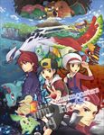  4boys alternate_costume autumn_leaves azurebloom backpack backwards_hat bad_id bad_pixiv_id bag baseball_cap bird blastoise celebi charizard chikorita cloud copyright_name cyndaquil dragon ecruteak_city entei fire gen_1_pokemon gen_2_pokemon gold_(pokemon) ground_vehicle hat ho-oh holding holding_poke_ball kotone_(pokemon) leaf legendary_pokemon lightning lugia magic_circle mountain multiple_boys pagoda pikachu poke_ball pokemon pokemon_(creature) pokemon_(game) pokemon_frlg pokemon_hgss raikou red_(pokemon) red_(pokemon_frlg) silver_(pokemon) sparkle suicune totodile train venusaur wataru_(pokemon) water wings 