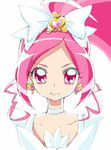  bow choker cure_blossom hanasaki_tsubomi heartcatch_precure! magical_girl owarine_miku pink_eyes pink_hair precure solo super_silhouette_(heartcatch_precure!) white_bow white_choker 