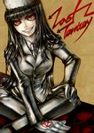  akubi_(fyfy) alucard_(hellsing) bad_id bad_pixiv_id black_hair breasts fur_hat genderswap genderswap_(mtf) girlycard gloves hat hellsing hellsing:_the_dawn large_breasts long_hair necktie red_eyes solo vampire 