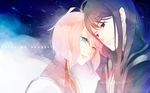  1girl aqua_eyes bad_id bad_pixiv_id black_hair copyright_name couple estellise_sidos_heurassein hetero long_hair otofuke pink_hair purple_eyes short_hair smile tales_of_(series) tales_of_vesperia yuri_lowell 