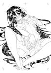  :o asama_tomo blush breasts fingerless_gloves gloves greyscale hand_on_own_chest kyoukaisenjou_no_horizon large_breasts leggings long_hair looking_at_viewer lying monochrome nipples on_back ootori_mahiro solo torn_clothes very_long_hair wet 