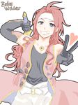  headband heart long_hair peace red_hair redhead simple_background smile tales_of_(series) tales_of_symphonia v zelos_wilder 