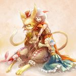  2girls animal_ears bad_id bad_pixiv_id bunny_ears furry glasses hug multiple_girls nemu_(isaya) pixiv_fantasia pixiv_fantasia_3 