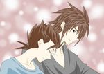  age_difference brown_hair eyes_closed father_and_son kratos_aurion lloyd_irving male male_focus short_hair tales_of_(series) tales_of_symphonia 