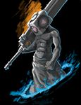  black_background eggy faceless faceless_male fusion heart huge_weapon male_focus manly muscle parody portal portal_(object) portal_(series) pyramid_head silent_hill simple_background solo standing sword weapon weighted_companion_cube what 