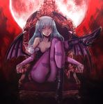  animal_print bare_shoulders bat_print bat_wings boyaking breasts cleavage demon_girl elbow_gloves gloves green_eyes green_hair head_wings large_breasts long_hair moon morrigan_aensland pantyhose print_legwear sketch solo succubus vampire_(game) wings yellow_eyes 