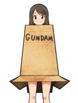  black_hair box brown_eyes cardboard_box cardboard_box_gundam gundam original parody seven_(harida) smile solo 