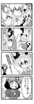  6+girls comic glasses greyscale hakurei_reimu highres iwatobi_hiro kamen_rider kamen_rider_double kirisame_marisa kochiya_sanae komeiji_satori mask monochrome moriya_suwako multiple_girls o_o touhou translated yasaka_kanako 