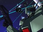  beam_rifle energy_gun gun gundam gundam_unicorn jegan mecha michael no_humans space weapon 