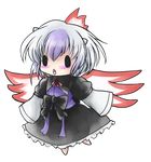  chibi dress full_body head_wings horns ribbon single_head_wing solo tokiko_(touhou) touhou transparent_background wings yume_shokunin 