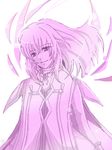  1girl colette_brunel collet_brunel female long_hair monochrome pink simple_background smile solo tales_of_(series) tales_of_symphonia white_background 