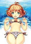  bad_id bad_pixiv_id bikini blue_eyes clover club_(shape) diamond_(shape) heart kan_satomi orange_hair original short_hair solo spade_(shape) swimsuit underwater 