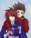  age_difference brown_hair father_and_son kratos_aurion lloyd_irving lowres male male_focus short_hair tales_of_(series) tales_of_symphonia 
