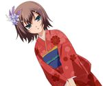  baka_to_test_to_shoukanjuu brown_hair clothes green_eyes japanese japanese_clothes kimono kinoshita_hideyoshi trap 