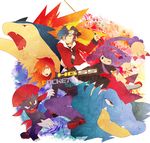  ambipom backwards_hat catch-a-cold cue_stick feraligatr gen_2_pokemon gen_4_pokemon goggles gold_(pokemon) hat multiple_boys pokemon pokemon_(creature) pokemon_special silver_(pokemon) typhlosion weavile 