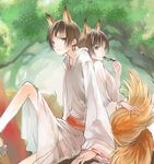  animal_ears axis_powers_hetalia bad_id bad_pixiv_id brown_hair fox_ears fox_tail japan_(hetalia) male_focus multiple_boys snowleo tail 