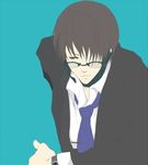  artist_request formal glasses headset hiyama_kiyoteru male_focus necktie smile solo suit vocaloid 