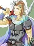  1boy character_request final_fantasy final_fantasy_ii frioniel male male_focus short_hair solo sword weapon white_hair yellow_eyes 