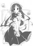  akiyama_mio alternate_costume enmaided greyscale hiei_akito k-on! long_hair maid monochrome solo 
