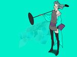  dress fashion hatsune_miku md5_mismatch microphone microphone_stand rq solo thighhighs twintails vocaloid 