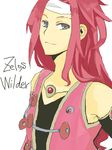  1boy grey_eyes headband long_hair male male_focus oekaki red_hair redhead simple_background solo tales_of_(series) tales_of_symphonia white_background zelos_wilder 