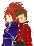  age_difference brown_hair father_and_son kratos_aurion lloyd_irving male male_focus red_hair redhead short_hair tales_of_(series) tales_of_symphonia 