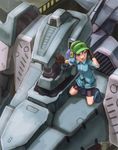  armored_core armored_core:_silent_line bad_id bad_pixiv_id bike_shorts black_gloves blue_eyes blue_hair gloves hat kawashiro_nitori kneeling kurione_(zassou) mecha open_mouth shirt shorts sleeves_rolled_up solo toothpick_(armored_core) touhou two_side_up 