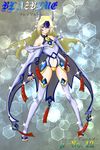  arc_system_works bare_shoulders blazblue blonde_hair blue_eyes headdress highres mu-12 nail_polish solo toeless_socks 