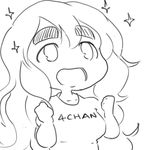  4chan drawfag eyebrows k-on! kotobuki_tsumugi long_hair monochrome open_mouth shirt 