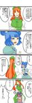  4koma comic expressive_clothes hako_(hakosanhanasan) highres hong_meiling kaku_seiga miyako_yoshika multiple_girls touhou translated 