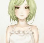  bare_shoulders face green_eyes green_hair gumi kijin short_hair simple_background solo upper_body vocaloid 