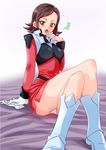  brown_hair epsilon_h gloves green_eyes gundam gundam_age legs millais_alloy panties underwear uniform 