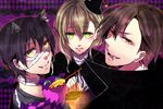  2boys alternate_costume alvin_(tales) animal_ears bberry black_hair brown_eyes brown_hair cookie creature earrings eating elize_lutus fang food green_eyes halloween hat jewelry jude_mathis kemonomimi_mode lantern multiple_boys short_hair smile tales_of_(series) tales_of_xillia teepo_(tales) vampire wolf_ears yellow_eyes 