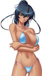  bikini breasts dark_skin igawa_asagi kagami kagami_hirotaka large_breasts lilith-soft ponytail swimsuit taimanin_asagi 
