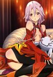  absurdres ass black_legwear breasts cleavage guilty_crown highres kikuchi_satonobu long_hair non-web_source nyantype official_art pink_hair red_eyes scan small_breasts solo thighhighs yuzuriha_inori 