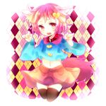  animal_ears argyle argyle_background bad_id bad_pixiv_id black_legwear collar hair_ornament heart kemonomimi_mode komeiji_satori open_mouth paw_pose pink_eyes pink_hair short_hair skirt solo tail taru_(sougoubunnka) thighhighs touhou wide_sleeves zettai_ryouiki 