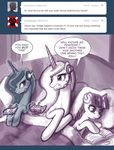  controller dialog dialogue english_text equine female feral friendship_is_magic group hair headset horn horse john_joseco long_hair magic mammal my_little_pony pony princess_celestia_(mlp) princess_luna_(mlp) sibling sisters text tumblr twilight_sparkle_(mlp) unicorn 