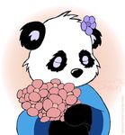  bear eyes_closed female flower mammal panda tender unknown_artist 