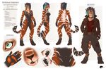  breasts butt character clothed clothing collar colorful ear_piercing earring feline female gloves green_eyes hair jacket leather looking_at_viewer mammal model_sheet multi-colored_hair navel nipples nude pants piercing plain_background pussy ring s&#226;yrina saberthooth sabertooth shalinka sheet shirt smilodon solo standing steampunk tail tiger white_background 